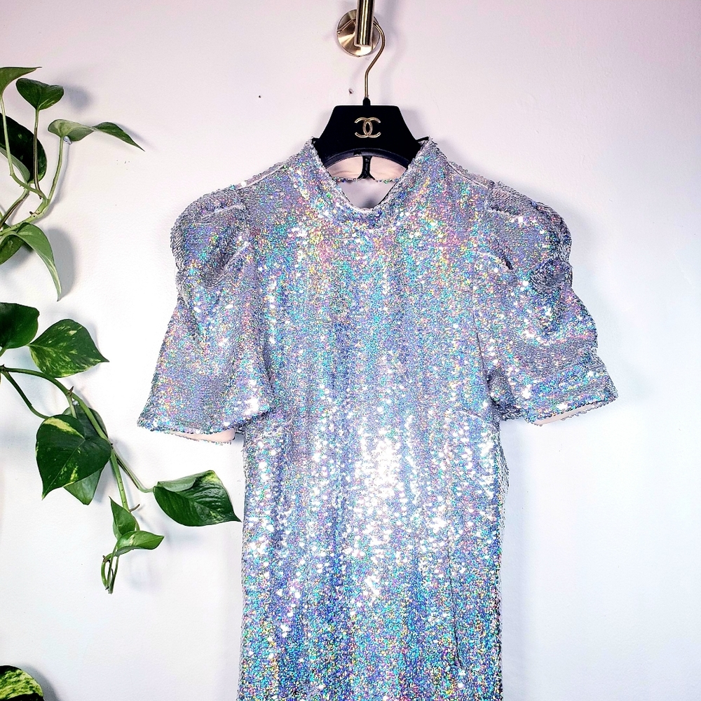ASOS Edition New Glitter Sparkle Mini Party Dress - Picture 14 of 15